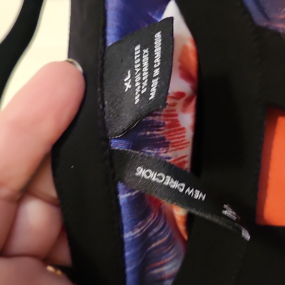 XL New Directions multi color Fall Winter top - Picture 2 of 5